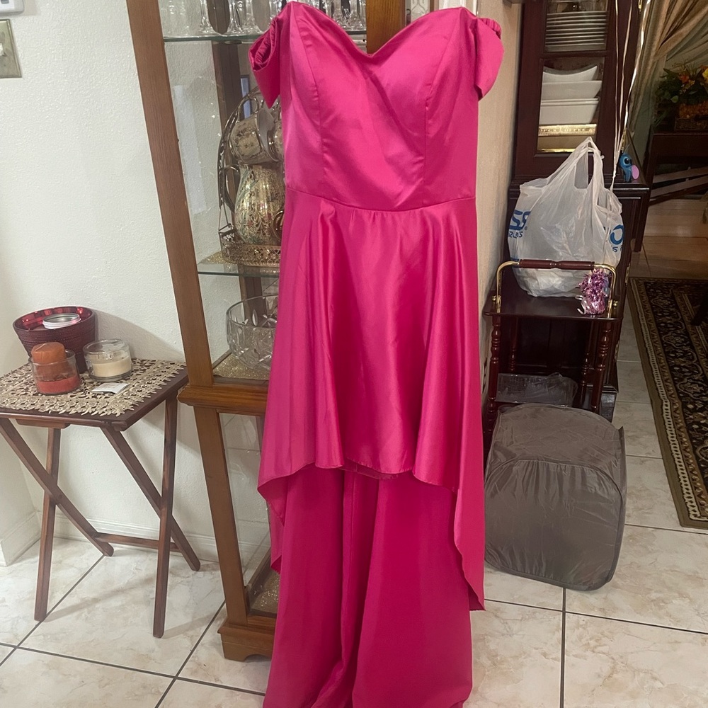High low hot pink B. Darlin dress